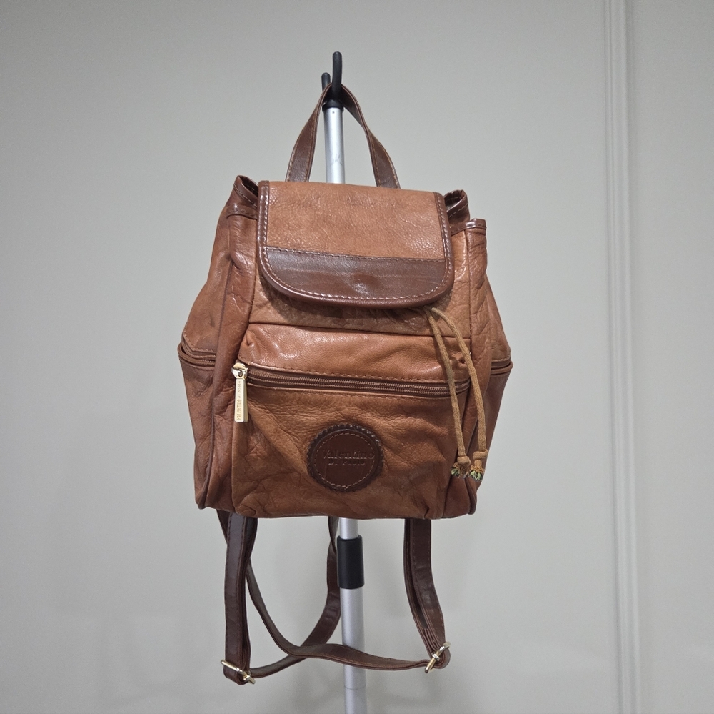 Valentino Di Paolo Brown Leather Backpack Purse
